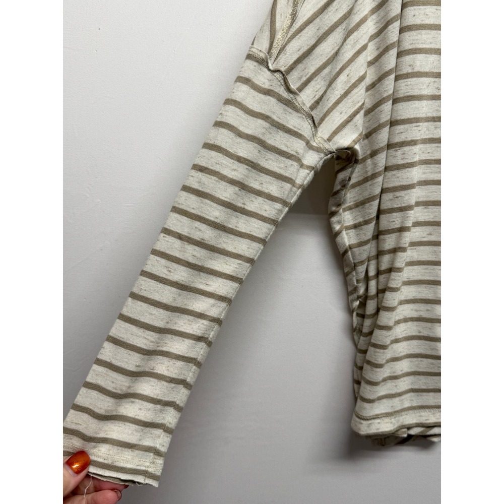 WE THE FREE Striped V Neck Long Sleeve Oversized Casual Top Women's XS Oversized - Picture 2 of 9